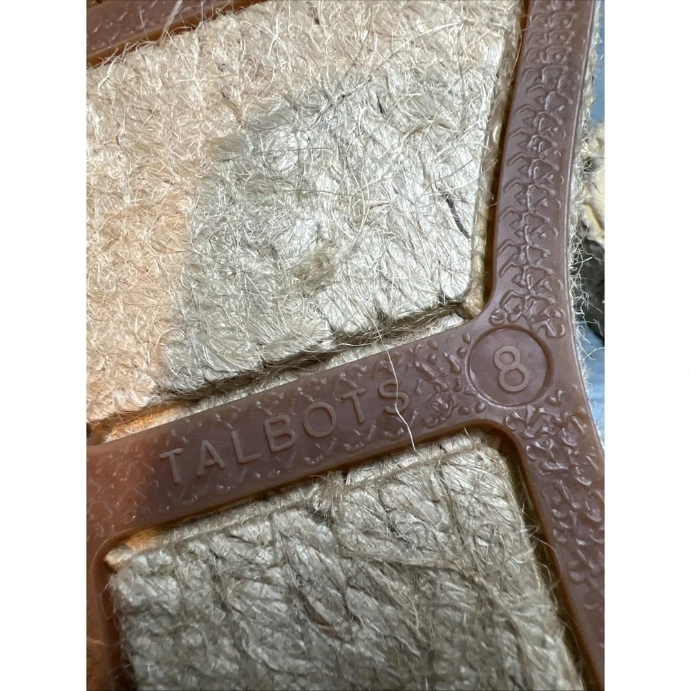 TALBOTS Espadrilles IZZY D'ORSAY Closed Toe‎ Ankle Strap Woven Madras Flats S 8